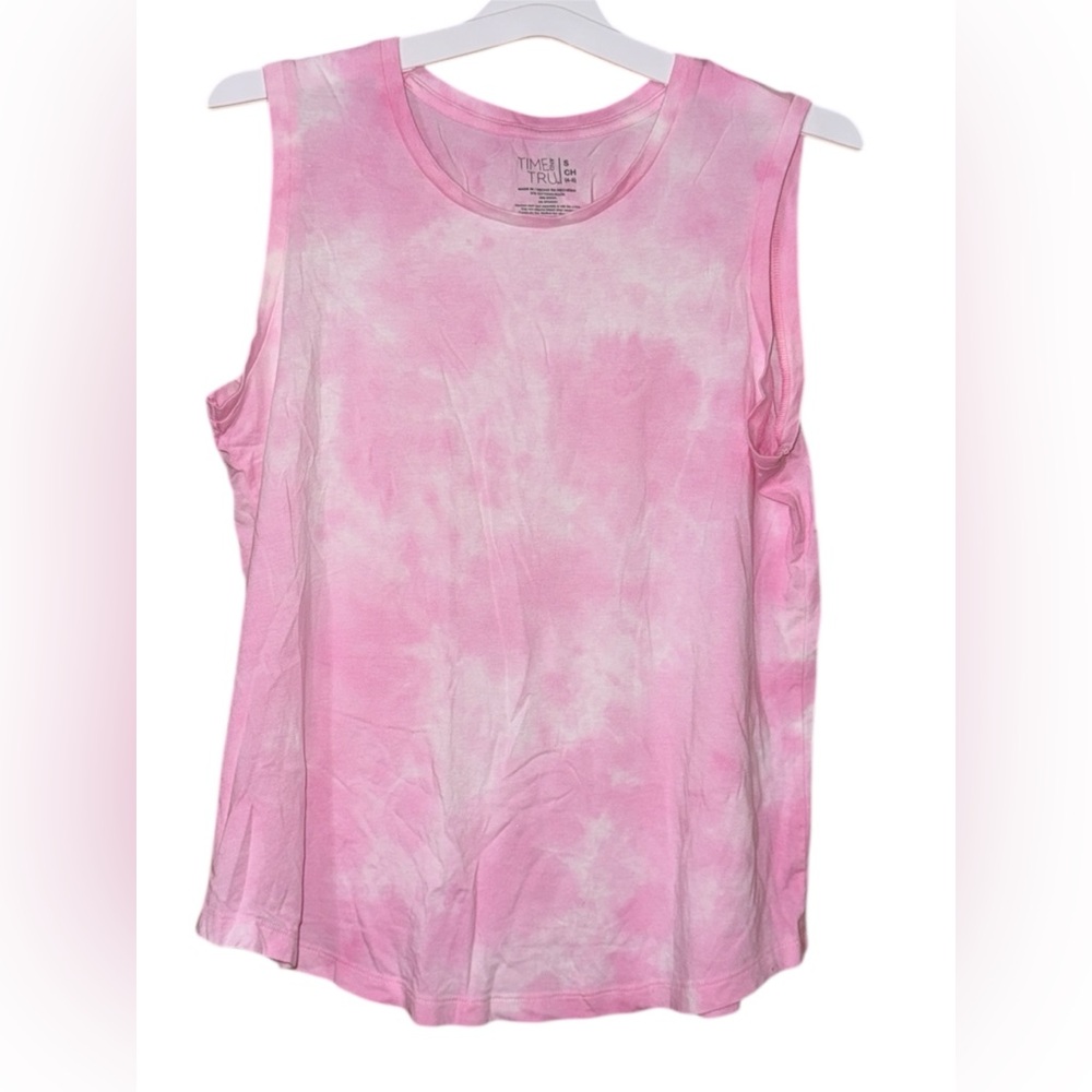 •TIME AND TRU•NWOT ORCHID BLOOM PINK TIE-DYE SLEEVELESS TANK TOP SIZE SMALL - Picture 5 of 11